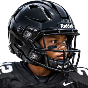 player wearing a riddell victor helmet youth